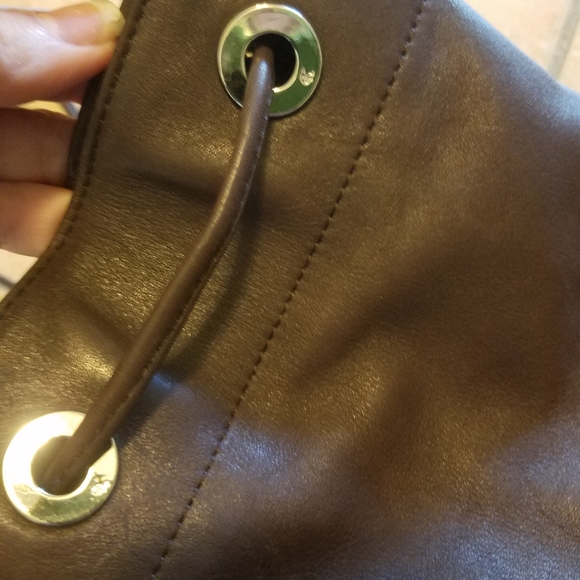 CK Calvin Klein brown Real leather duffle bucket backpack bag - Picture 11 of 14